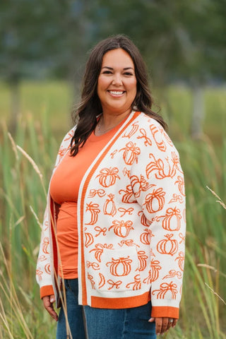 Adria Luxe Cardigan w/Pockets in Pumpkin Patch
