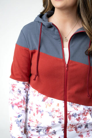PHC Colorblock Full Zip Hoodie in Autumn Watercolor