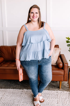 Linen + Lace Tiered Tank
