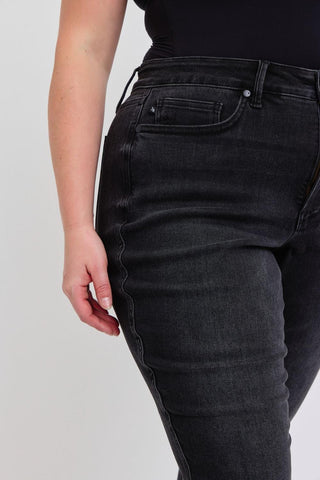 Judy Blue Tummy Control Faded Black Skinny-9- Bottoms Denim-Judy Blue-Styled by Stacked - A Plus Size Women's Boutique in Lakeville, MN