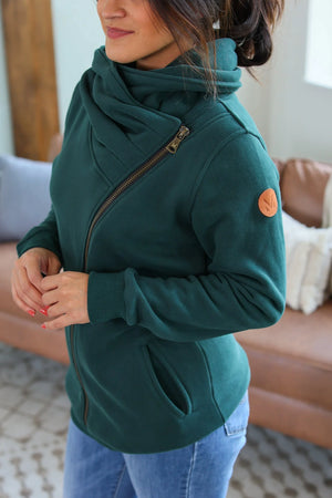 PHC- Adria Asymmetrical Solid Heavyweight Zip Cowl