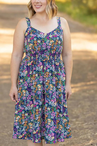 Karli Luxe Floral Midi Dress w/Adjustable Straps (4 colors)-11- Dress/Romp/Jump-MICHELLE MAE-Styled by Stacked - A Plus Size Women's Boutique in Lakeville, MN