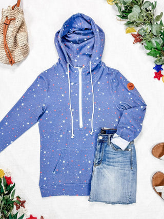 PHC Triple Stretch Halfzip in Vintage Blue Stars