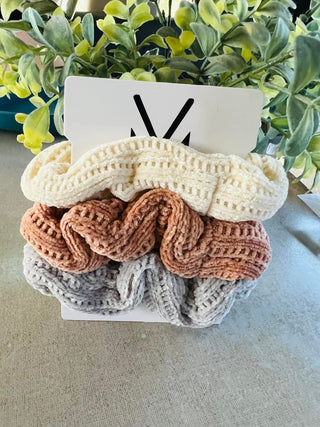 Chenille 3pc Scrunchie Set