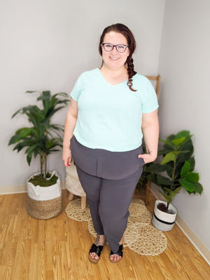 Casual Friday Everyday Flat Front Crop Dress Pant