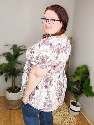 Without Question Slinky Vneck Babydoll Top