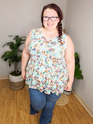 That Thing You Do Peach + Mint Floral Tank