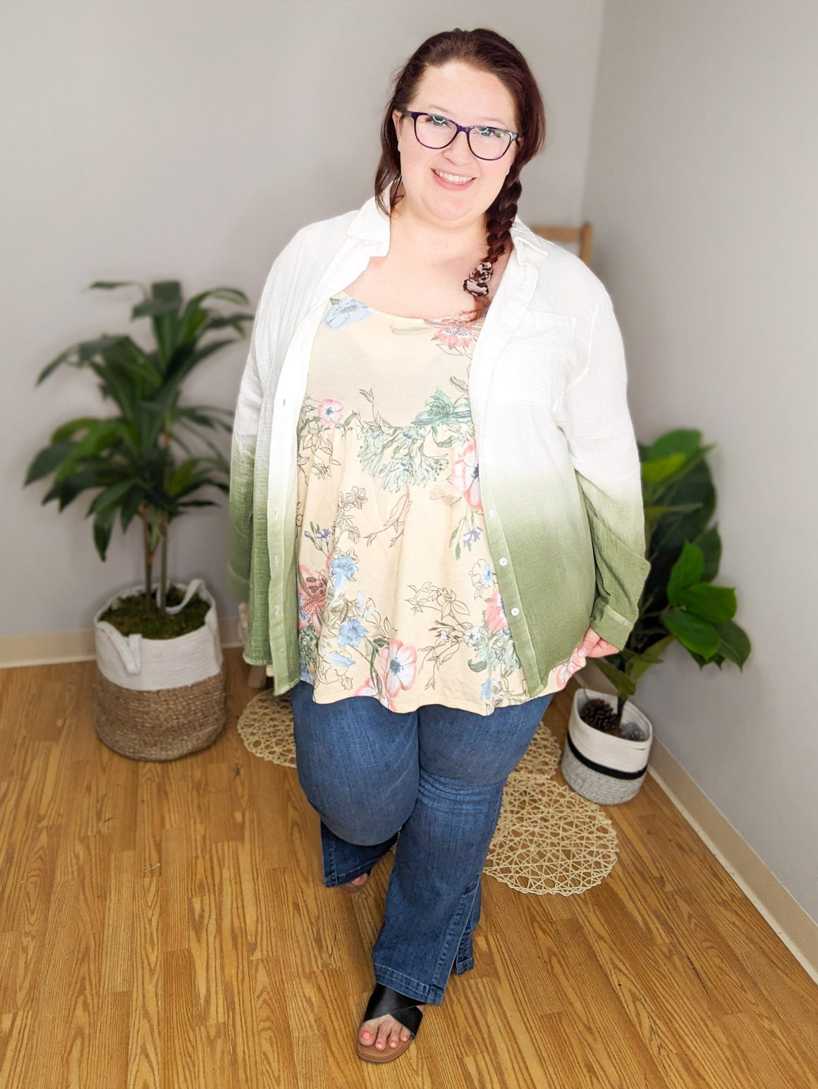 Gauze Dip Dye Buttondown