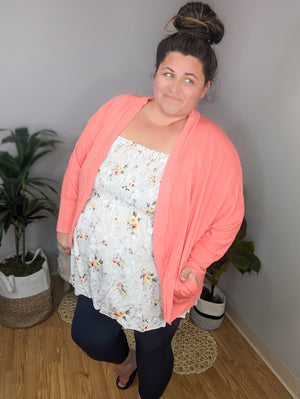 JoJo Taupe Floral Ruched Tank Top