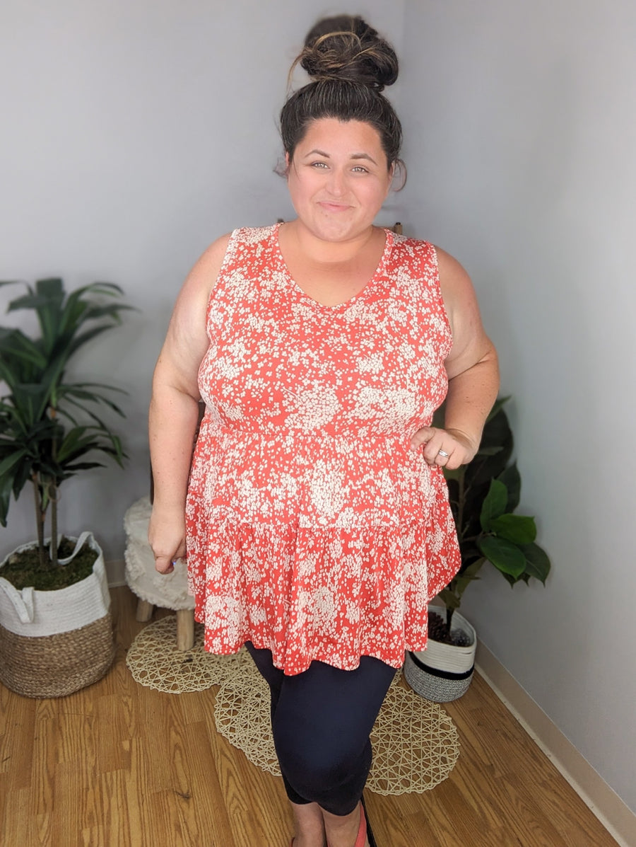 Bloom Balance Tiered Tank in Red
