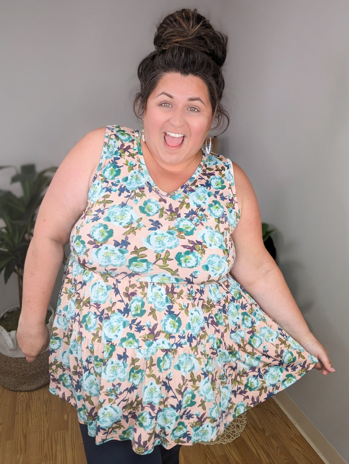 That Thing You Do Peach + Mint Floral Tank