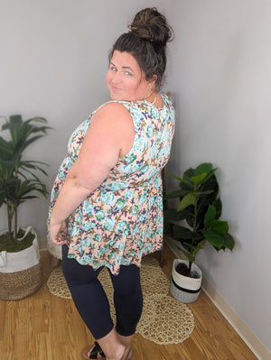 That Thing You Do Peach + Mint Floral Tank