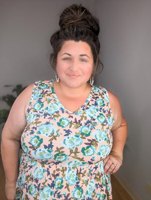 That Thing You Do Peach + Mint Floral Tank