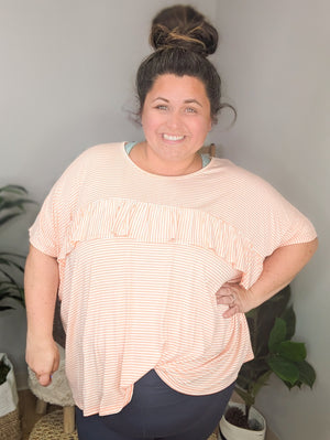 Seersucker Style Flowy Short Sleeve Top