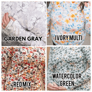 Blair Mockneck Long Sleeve w/Thumbholes in Florals (12 Prints)-2- Long Sleeve Tops-MICHELLE MAE-Styled by Stacked - A Plus Size Women's Boutique in Lakeville, MN