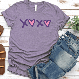 XOXO Tee on Iced Purple-2- Long Sleeve Tops-Stacked - A Plus Size Boutique-Styled by Stacked - A Plus Size Women's Boutique in Lakeville, MN