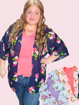 Lulu Floral Chiffon Kimono (3 colors)