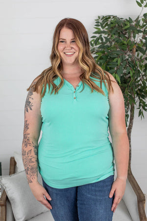 SALE- BUTTON FRONT HENLEY TANK SOLIDS