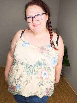Dana Butter Yellow Floral Tank