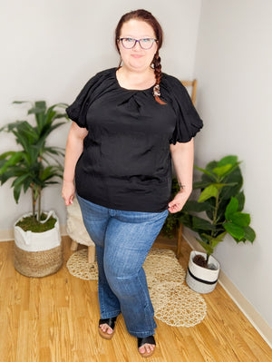 Angie Lace Back Black Top