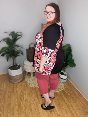 Curvy Contrast Flattering Blocked Tunic