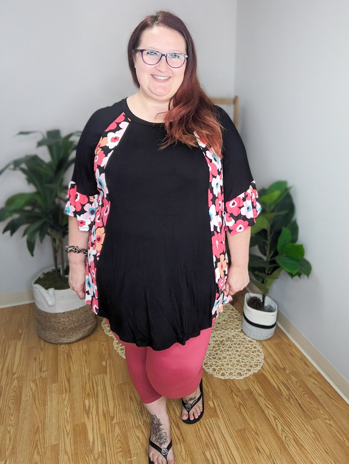 Curvy Contrast Flattering Blocked Tunic