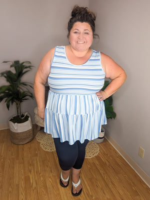I Heart the 90s Ribbed Tiered Tank (2 colors)