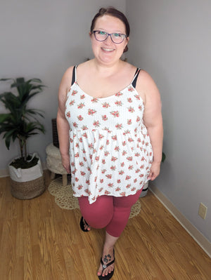 Stephanie Floral Empire Waist Tank (2 colors)