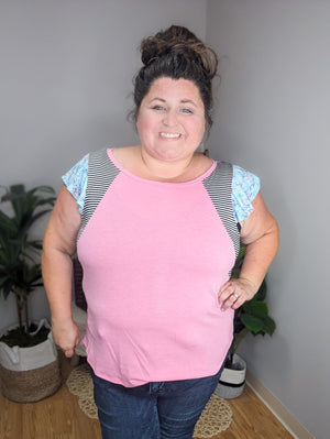 Afternoon Delight Floral Flutter Sleeve Top