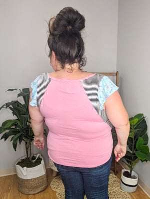 Afternoon Delight Floral Flutter Sleeve Top