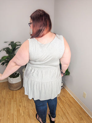 Summertime Stripes Tiered Tank