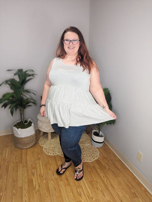 Summertime Stripes Tiered Tank