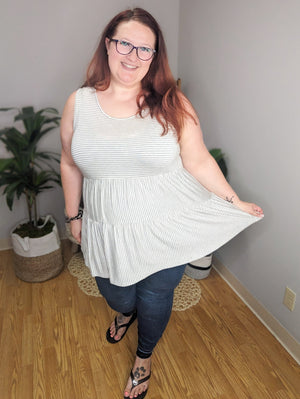 Summertime Stripes Tiered Tank