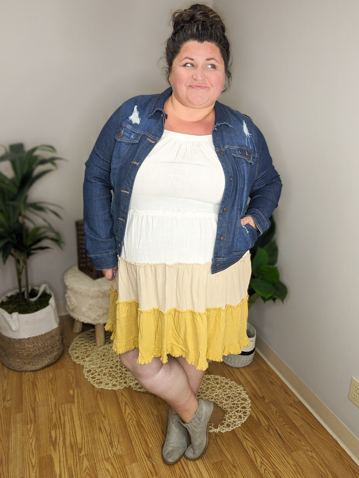Honey Sweet Flutter Sleeve Tiered Dress (2 colors)