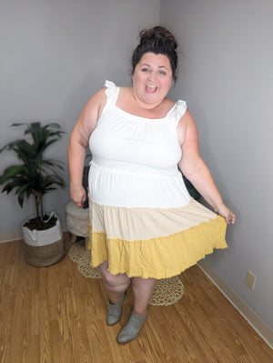 Honey Sweet Flutter Sleeve Tiered Dress (2 colors)