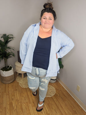 Selene Oversized High Low Button-Down