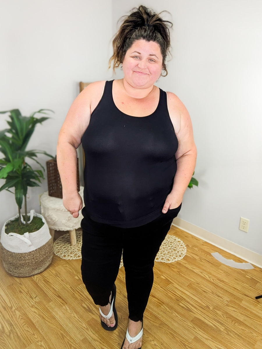 Judy Blue Black Tummy Control Sharkbite Skinny Jeans