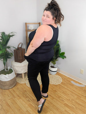Judy Blue Black Tummy Control Sharkbite Skinny Jeans