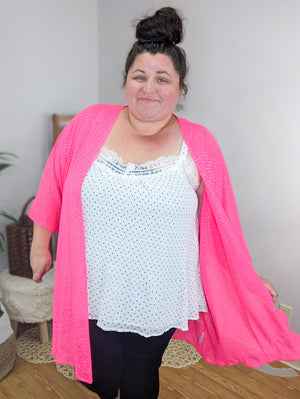Sheer Stripes MonoChrome Open Kimono
