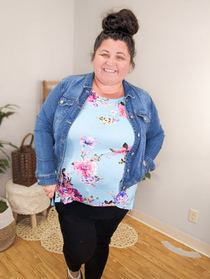 Alice Aqua Bold Floral Tank