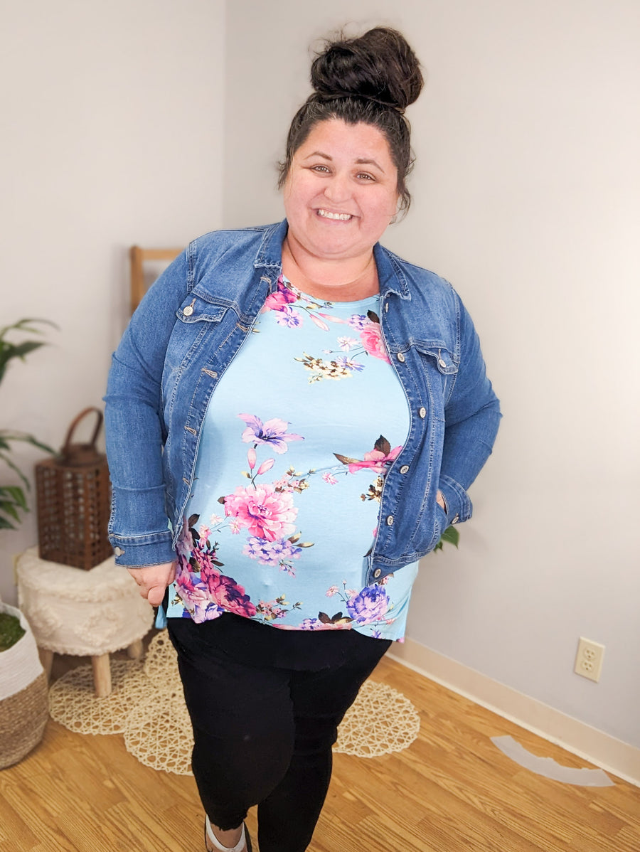 Alice Aqua Bold Floral Tank