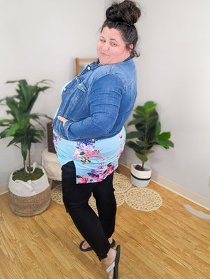 Alice Aqua Bold Floral Tank