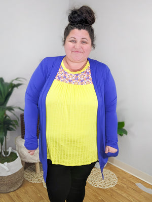 Pennie Bright Yellow Flutter Sleeve Top