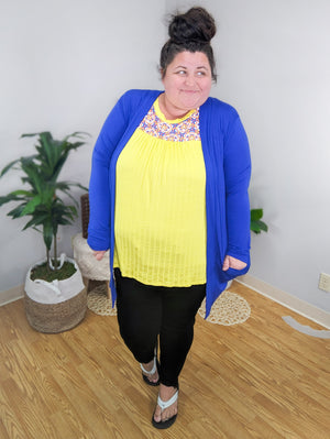 Pennie Bright Yellow Flutter Sleeve Top