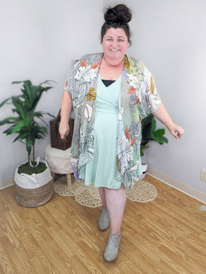 Annalise Knotted Faux Wrap Light Sage Dress