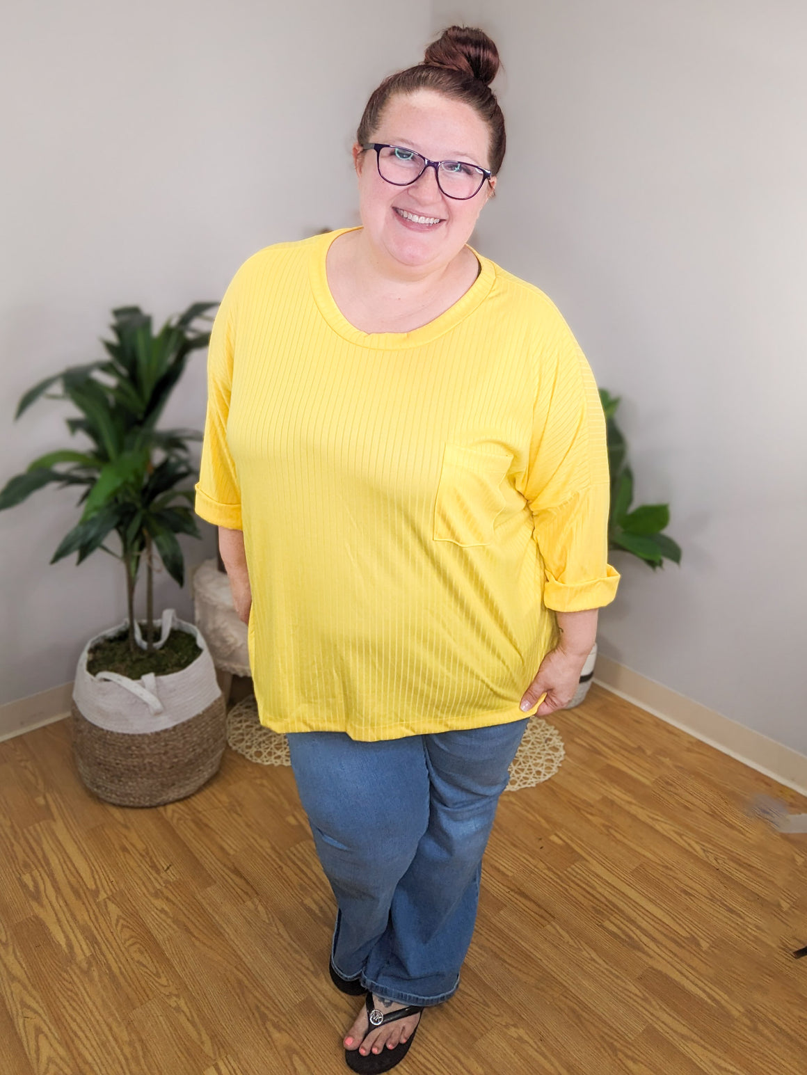 Adele Oversized Ribbed Pocket Top (3 colors)