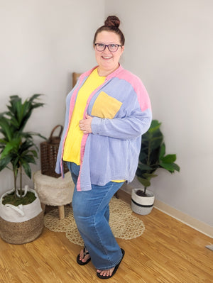 Adele Oversized Ribbed Pocket Top (3 colors)