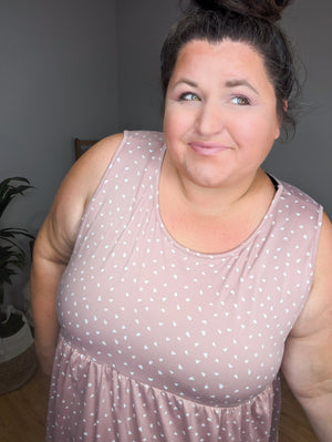 Brittany Dot Print Babydoll Tank