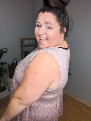 Brittany Dot Print Babydoll Tank