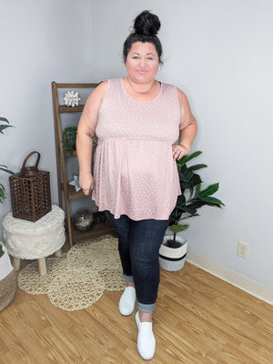 Brittany Dot Print Babydoll Tank